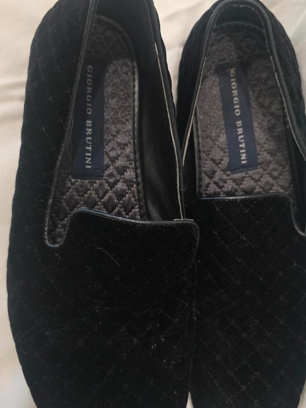 Giorgio Brutini Mens Black Velvet Loafers Size 10